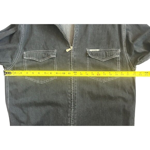 Calvin Klein Jeans Boxy Full Front Zip Denim Overshirt Stone Wash Cotton Small - Picture 11 of 14